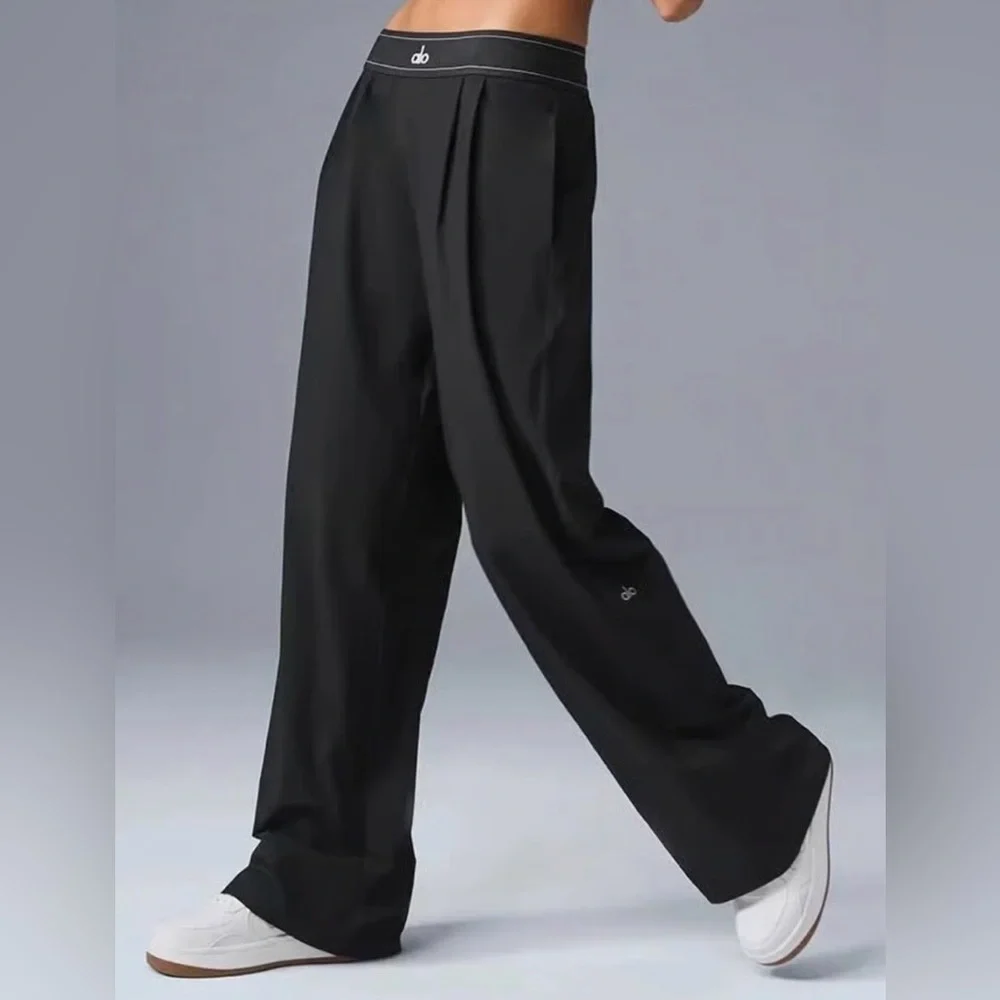 Alo Yoga NWT Suit Up Trouser Regular Lightweight Straight Leg Black Size S